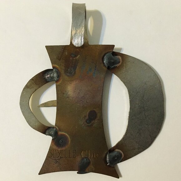 Crescent Pendant One Of A Kind Unique Handmade Stainless Steel Artisan New Gift - Picture 6 of 7